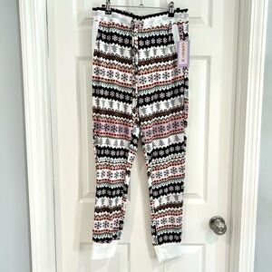 Joyspun Women Christmas Pajama Pants Joggers Sz S NWT Fair Isle Holiday Pocket